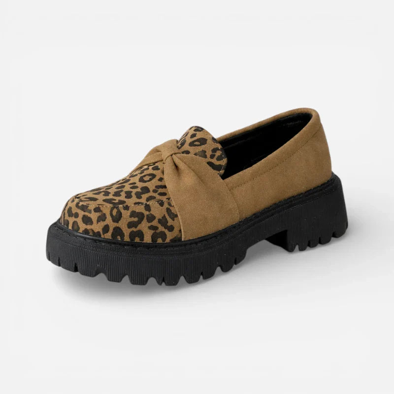 Mocassins Léopard Compensé Femme