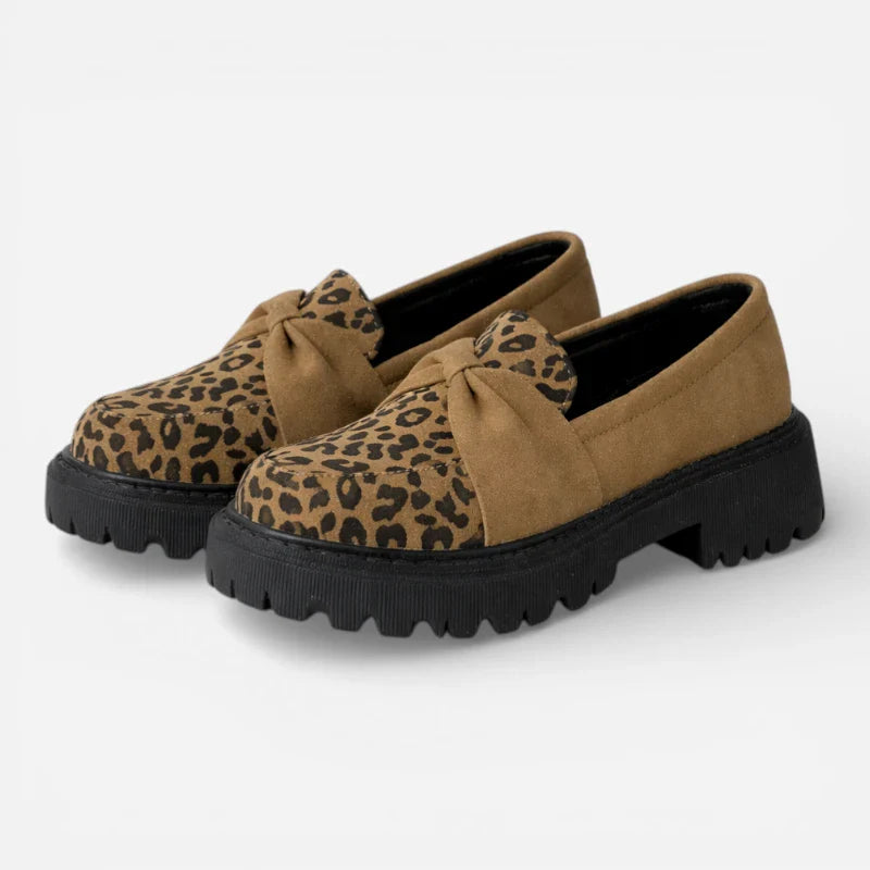 Mocassins Léopard Compensé Femme