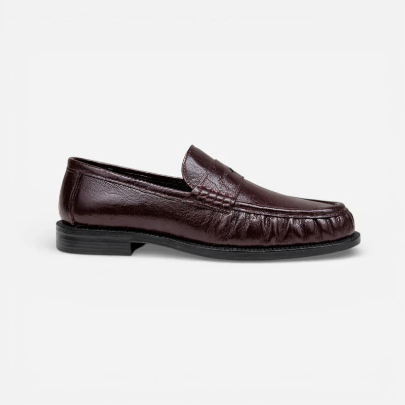 Mocassin Cuir Premium Bordeaux Femme