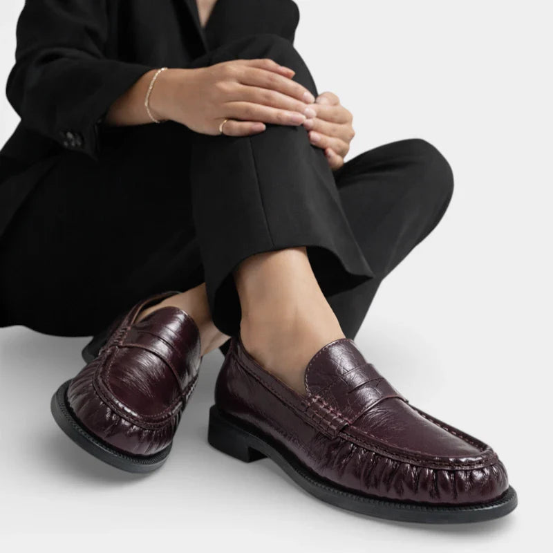 Mocassin Cuir Premium Bordeaux Femme