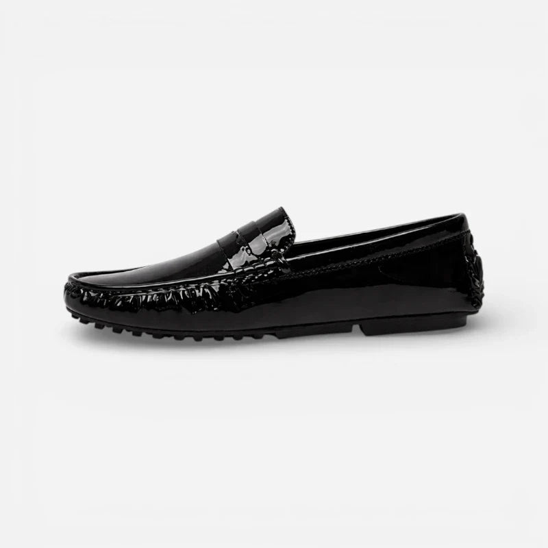 Mocassin Noir Vernis Pour Femme