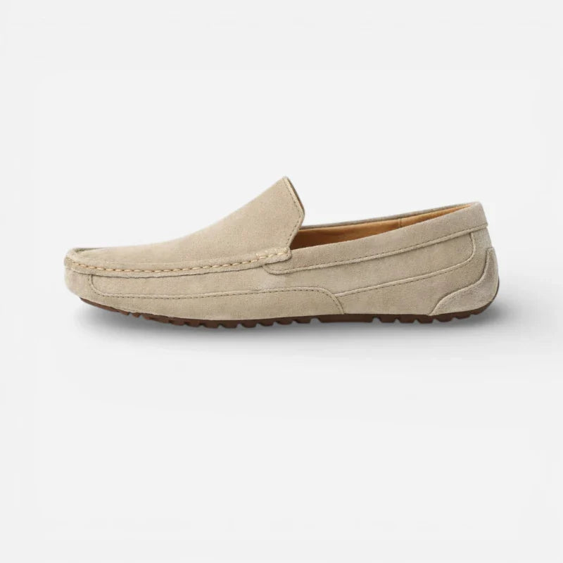 Mocassin En Daim Beige Pour Homme