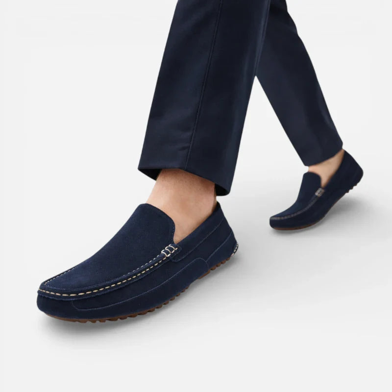 Mocassin Daim Bleu Marine Homme