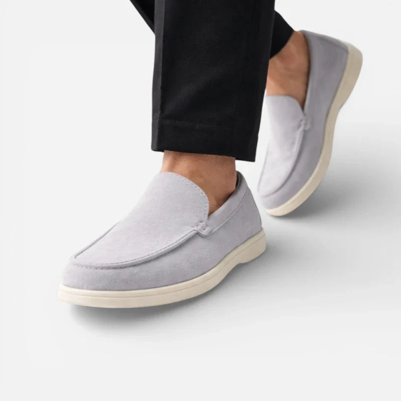 Mocassin Homme Bleu Clair Daim