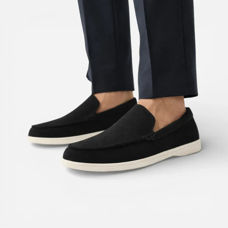 Mocassin Homme En Daim Noir