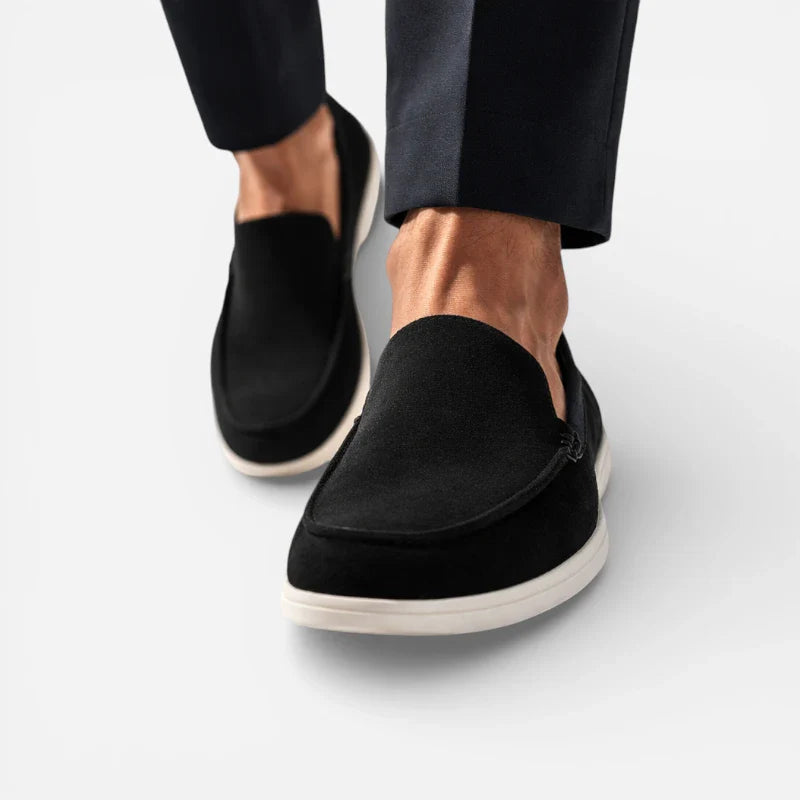 Mocassin Homme En Daim Noir