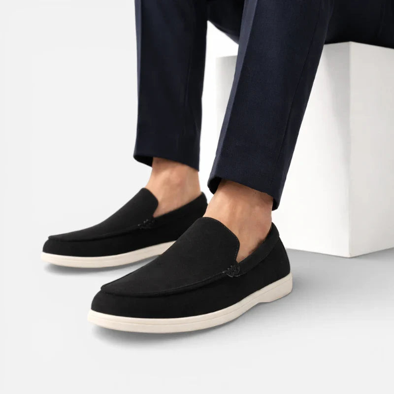 Mocassin Homme En Daim Noir