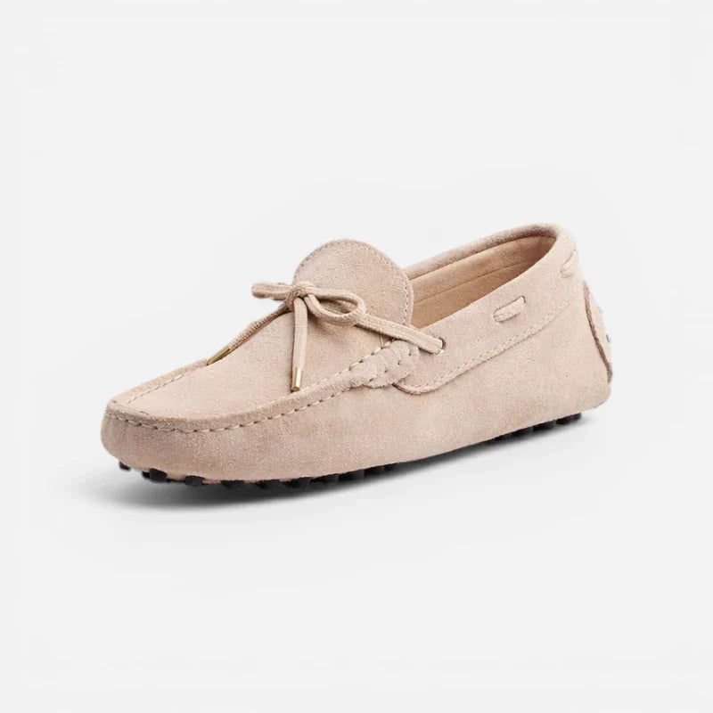 Mocassin En Daim Beige Pour Femme