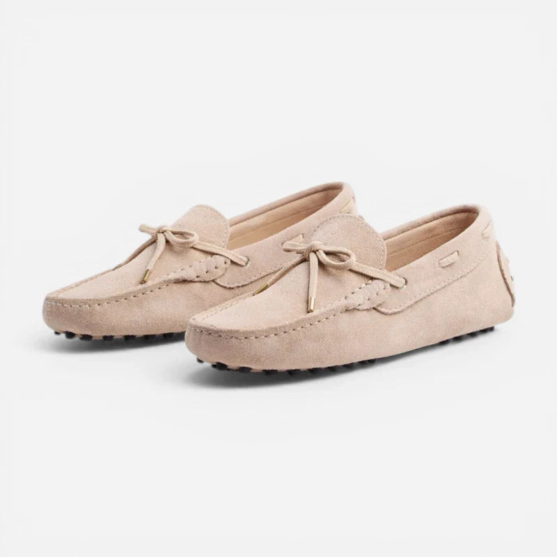 Mocassin En Daim Beige Pour Femme