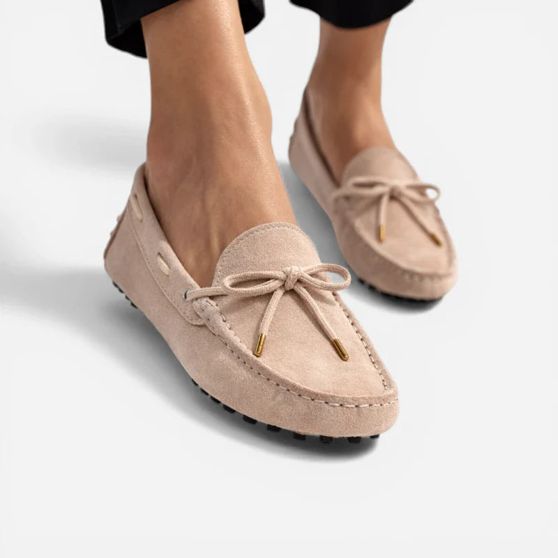 Mocassin En Daim Beige Pour Femme