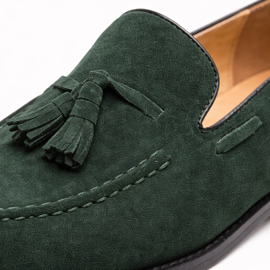 Mocassin Daim Vert Foncé à Gland Homme