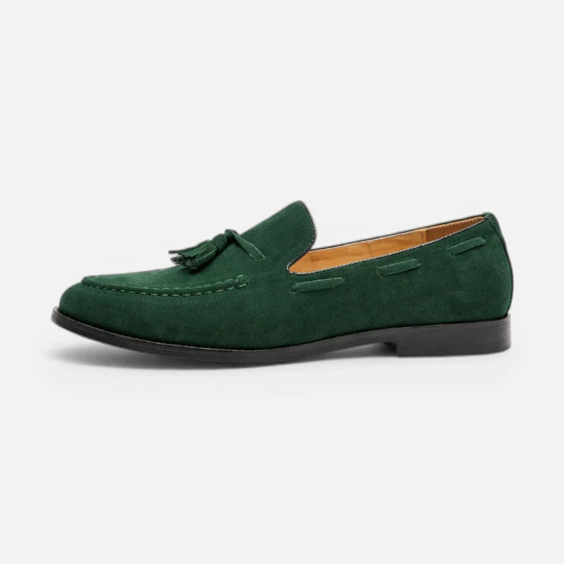 Mocassin Daim Vert Foncé à Gland Homme
