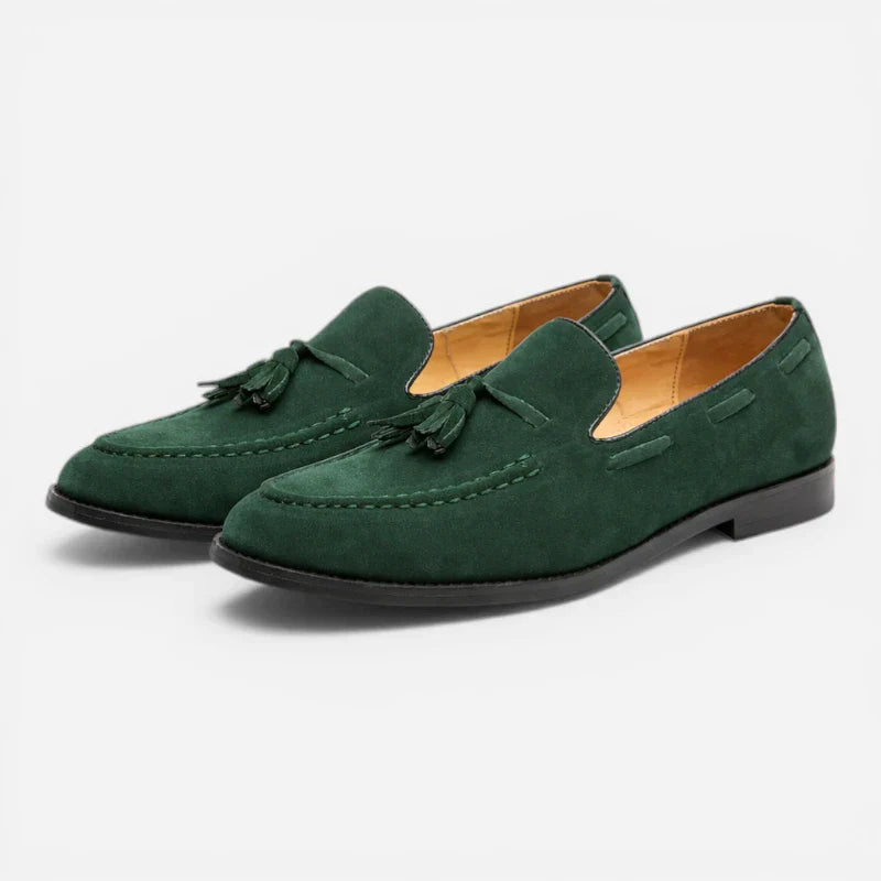 Mocassin Daim Vert Foncé à Gland Homme