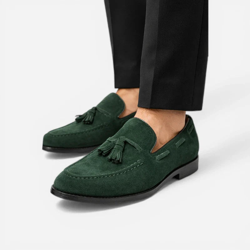 Mocassin Daim Vert Foncé à Gland Homme