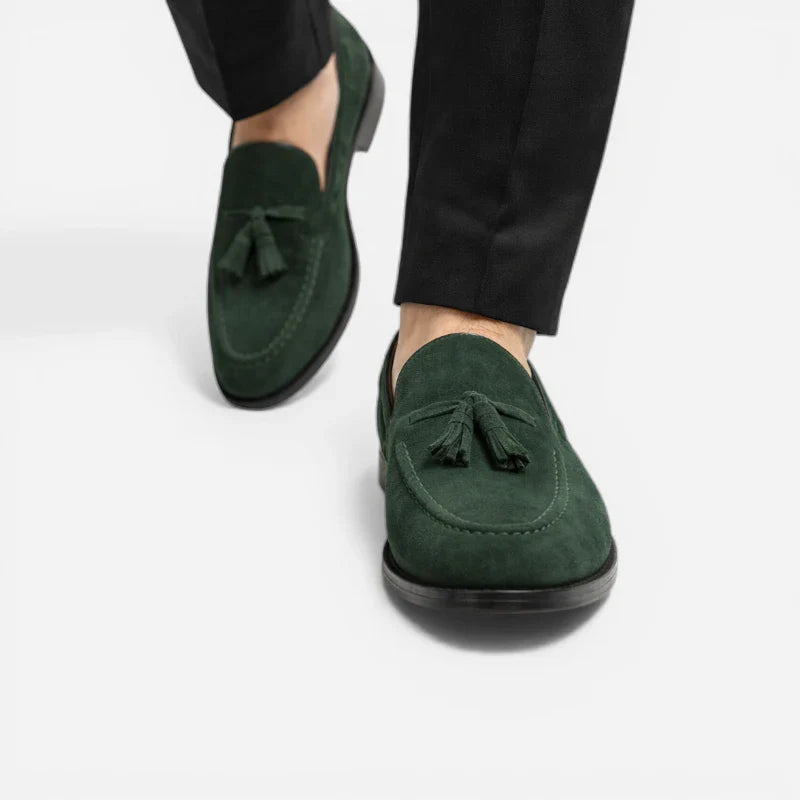 Mocassin Daim Vert Foncé à Gland Homme