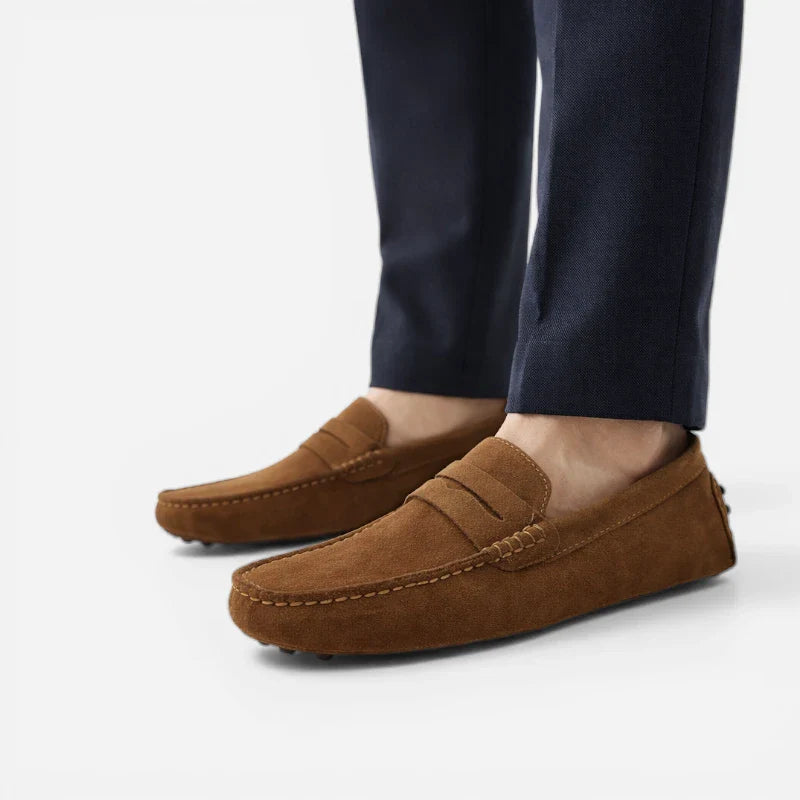 Mocassin Daim Marron Homme Chic