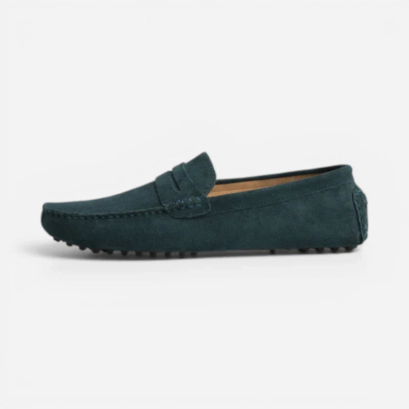 Mocassin Gris Foncé En Daim Pour Homme