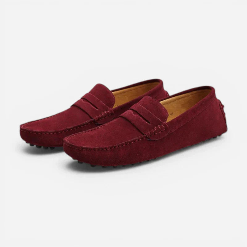 Mocassin Homme Bordeaux Daim