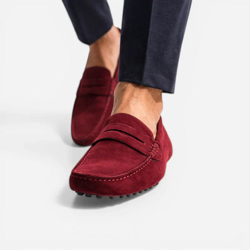 Mocassin Homme Bordeaux Daim