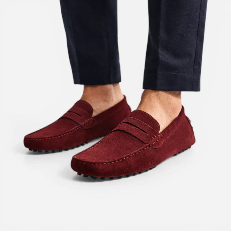 Mocassin Homme Bordeaux Daim