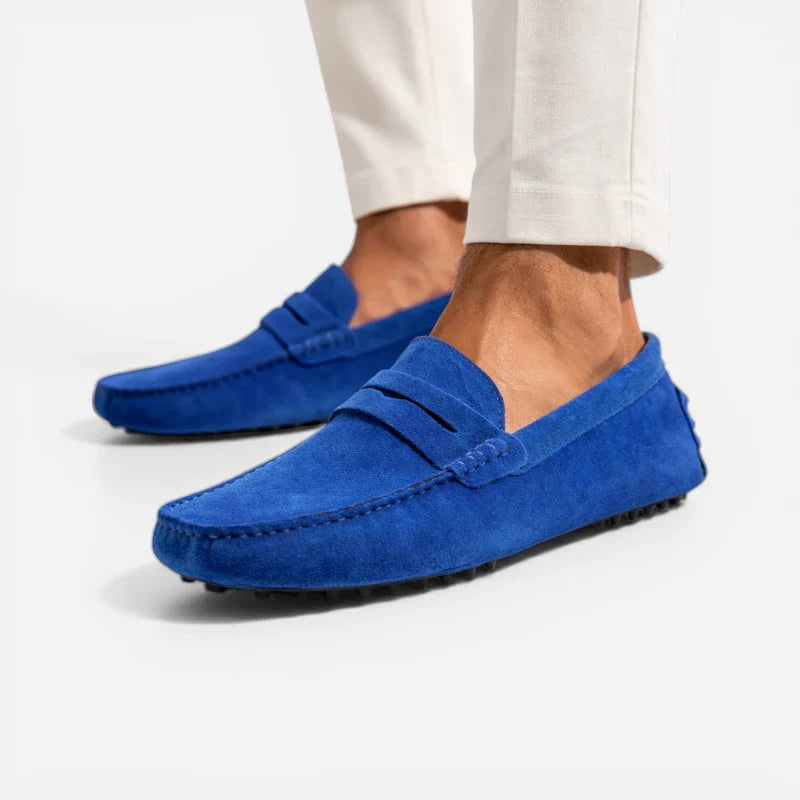 Mocassin Homme Daim Bleu