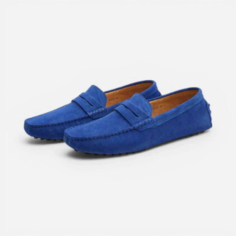 Mocassin Homme Daim Bleu