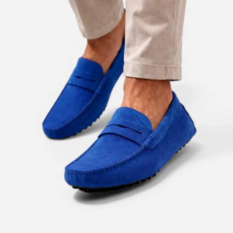 Mocassin Homme Daim Bleu