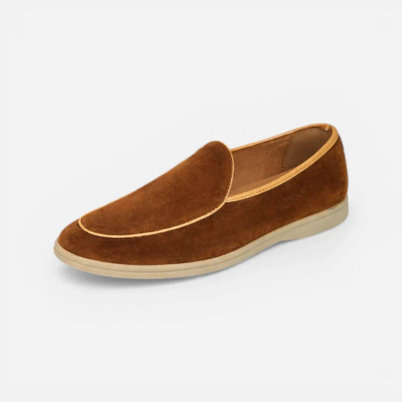 Mocassins En Daim Marron Homme