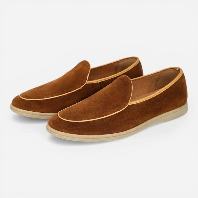 Mocassins En Daim Marron Homme