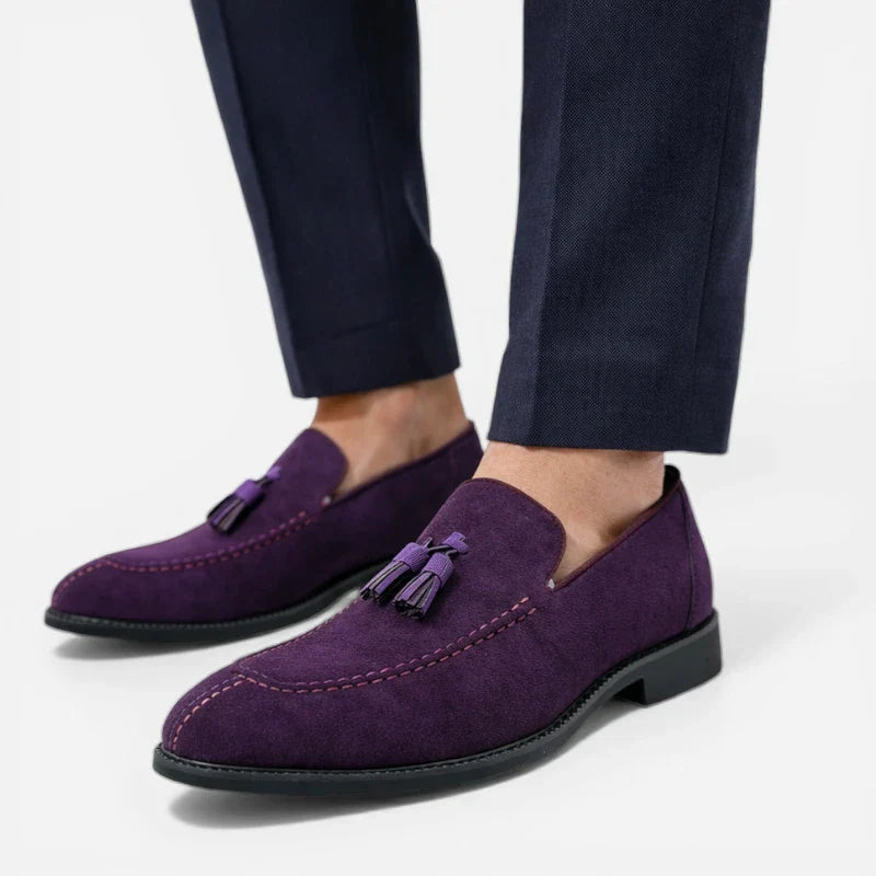 Mocassin Homme En Daim Violet Glands