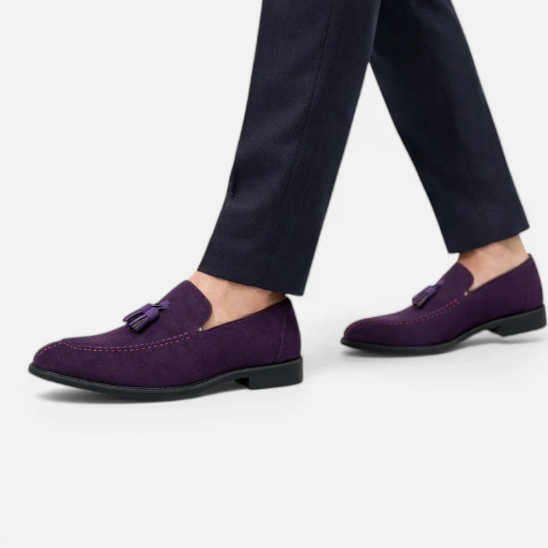 Mocassin Homme En Daim Violet Glands