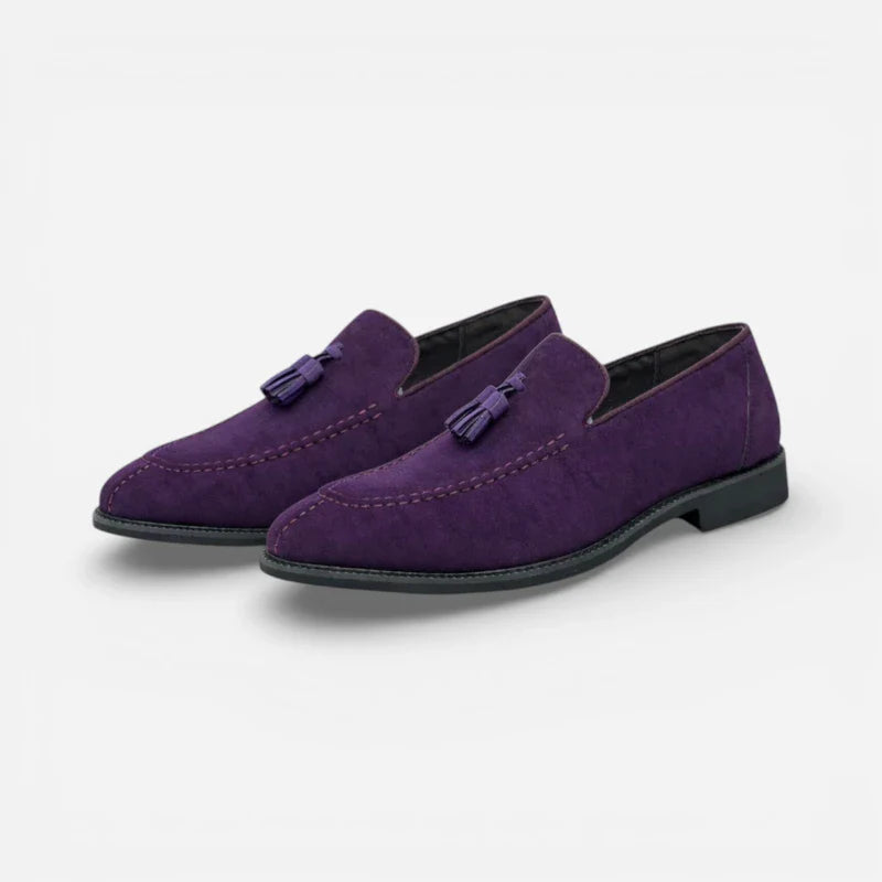 Mocassin Homme En Daim Violet Glands