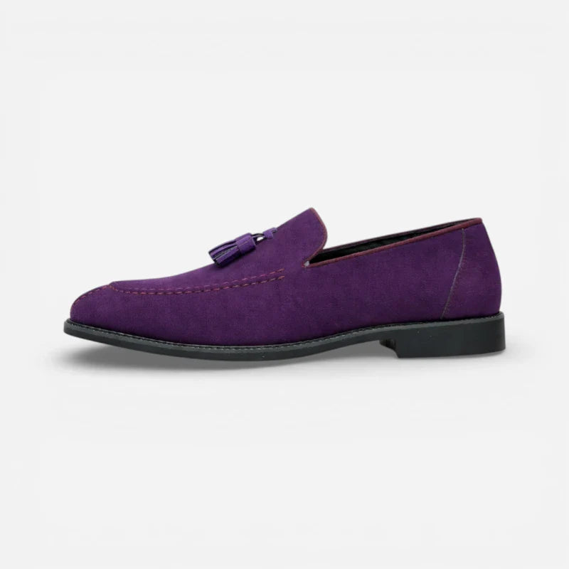 Mocassin Homme En Daim Violet Glands
