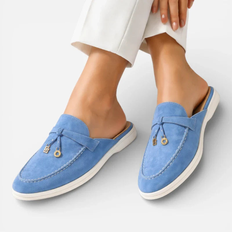 Mocassin Ouvert Pour Femme Bleu Ciel