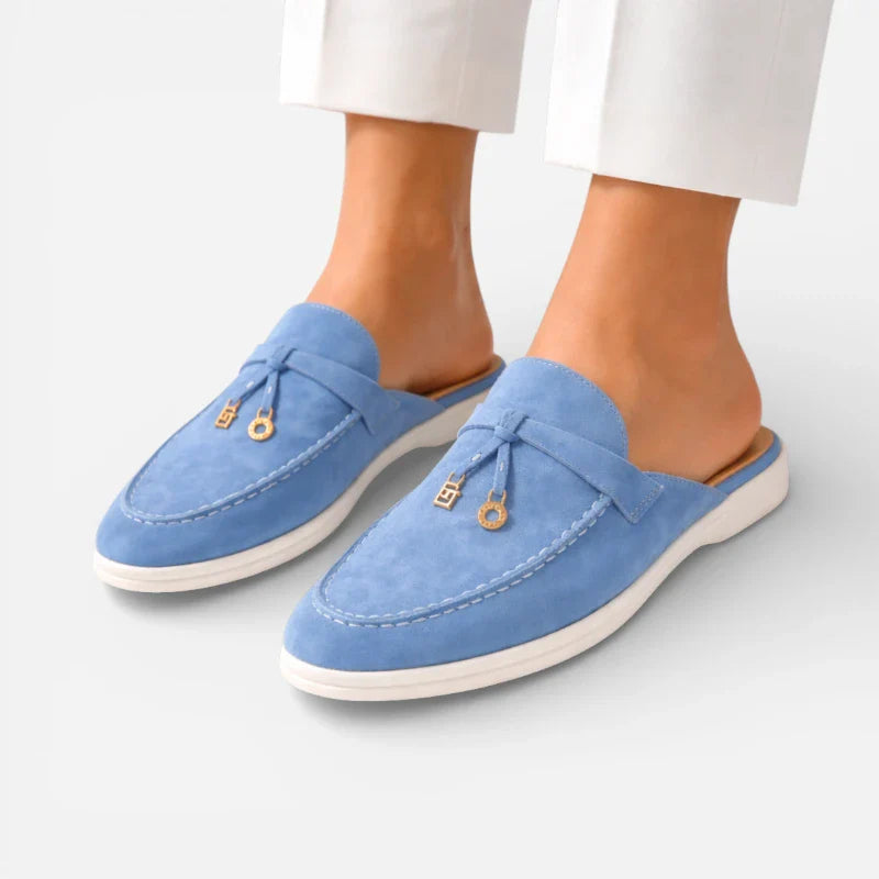 Mocassin Ouvert Pour Femme Bleu Ciel