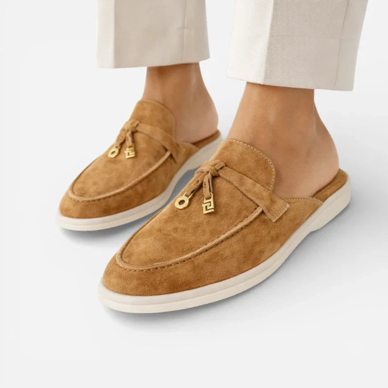 Mocassin Ouvert Marron à Gland Pour femme