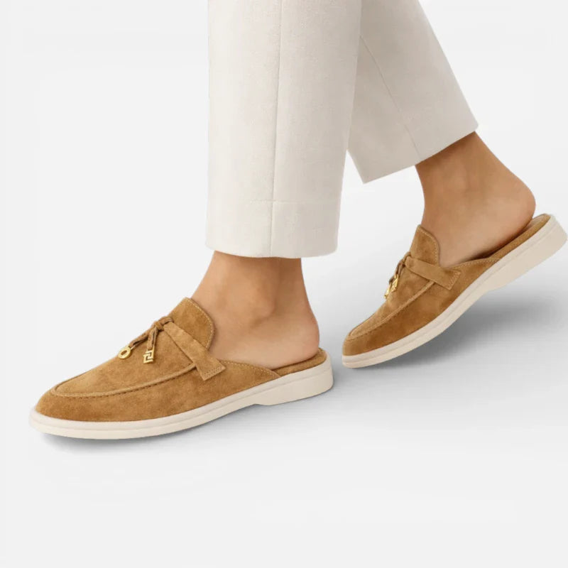 Mocassin Ouvert Marron à Gland Pour femme