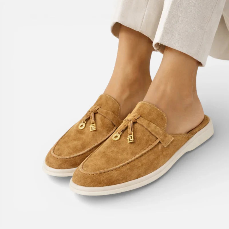 Mocassin Ouvert Marron à Gland Pour femme
