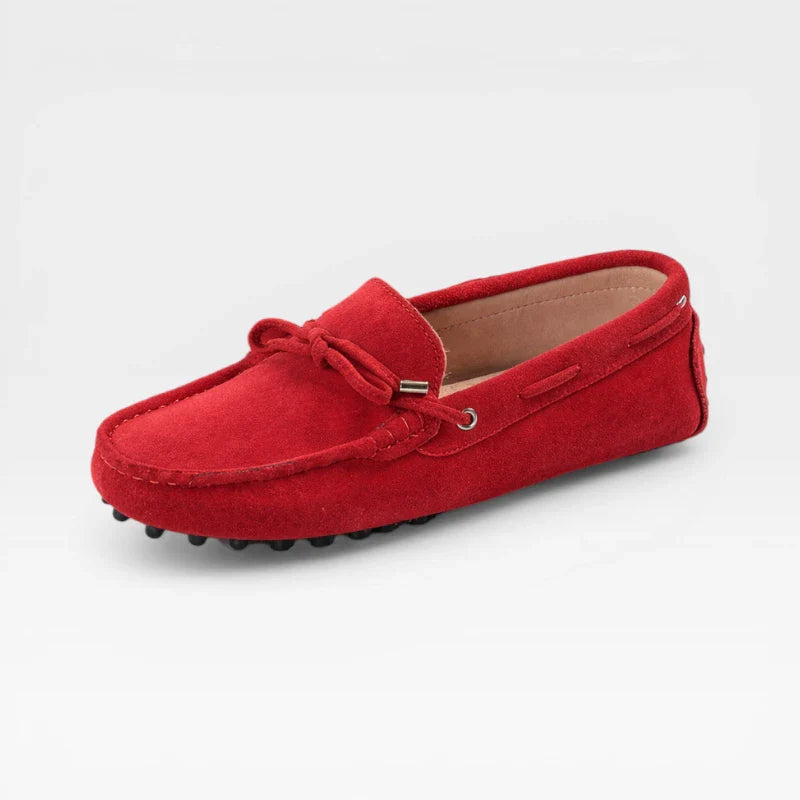Mocassin Femme Rouge Daim