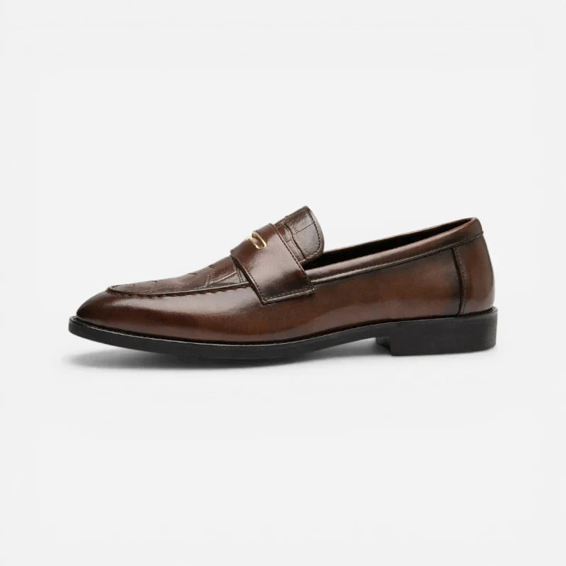 Mocassin En Cuir Marron Foncé Premium Pour Homme