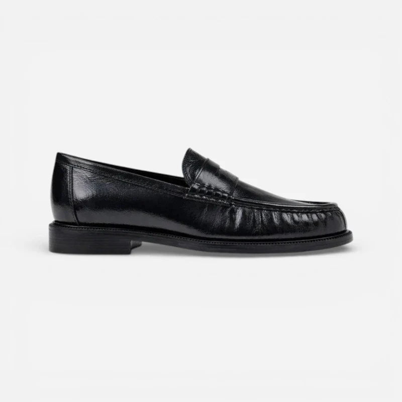 Mocassin Cuir Premium Noir Femme