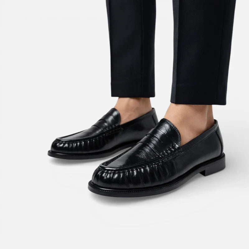 Mocassin Cuir Premium Noir Femme
