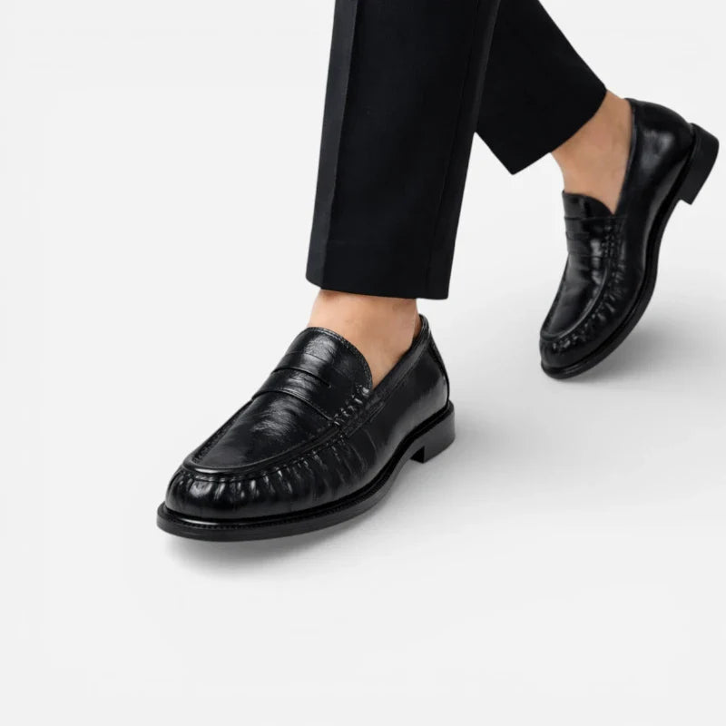 Mocassin Cuir Premium Noir Femme
