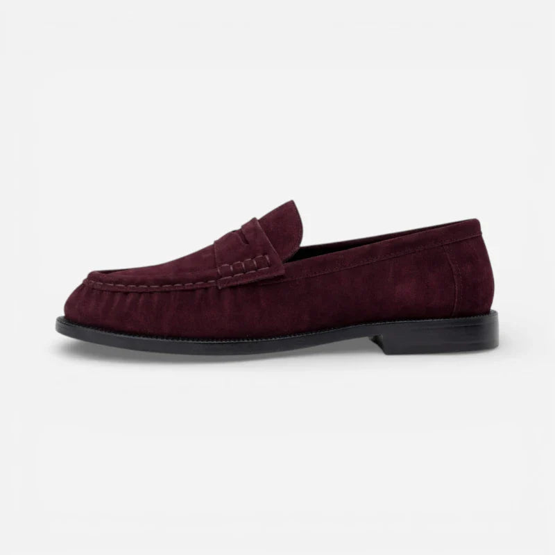 Mocassin Bordeaux Femme Daim