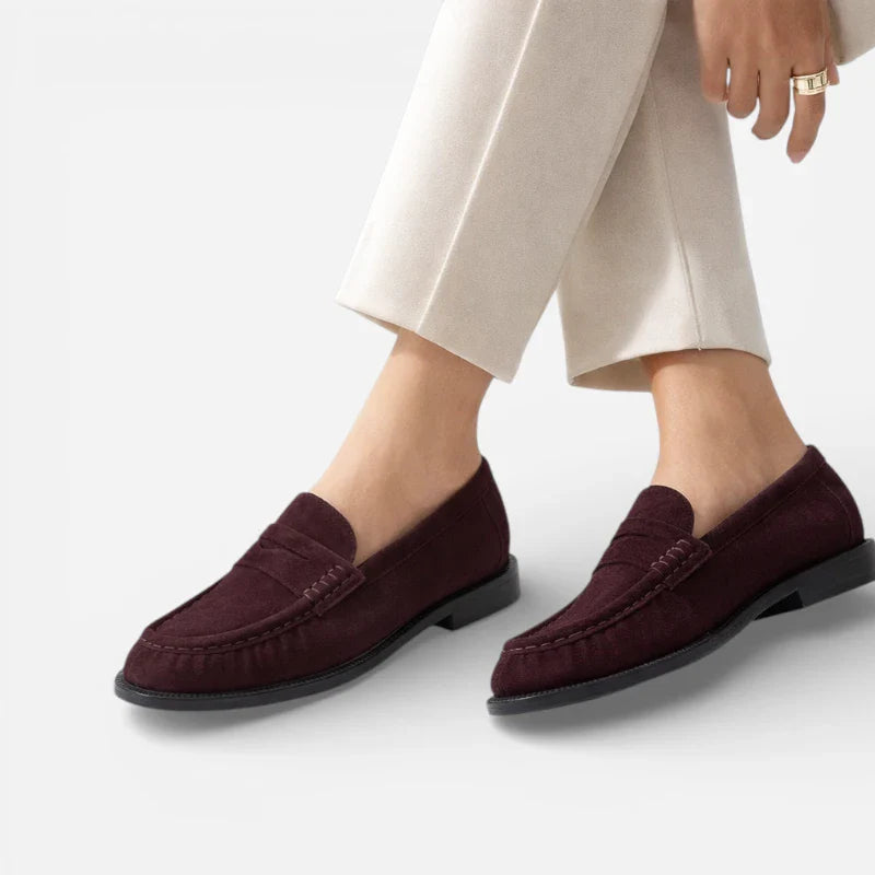 Mocassin Bordeaux Femme Daim