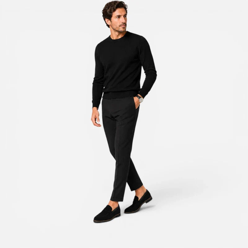 Mocasin Daim Velour Noir Costume Habillé Smoke Talon Pour Homme