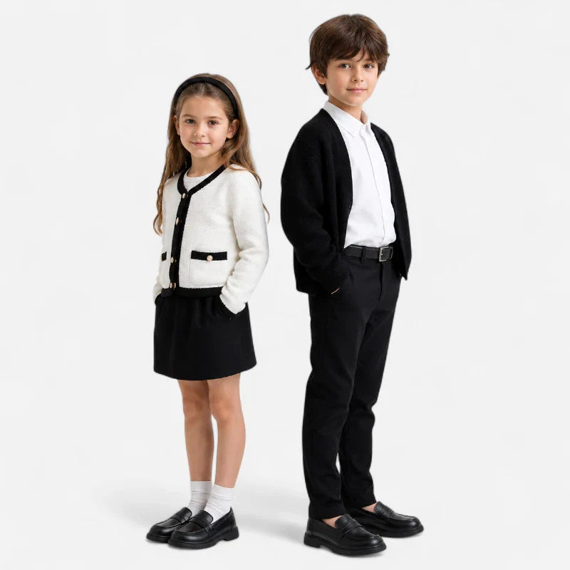 Mocassin Compensé Cuir Noir Pour Fille À Talon Bien Habillé