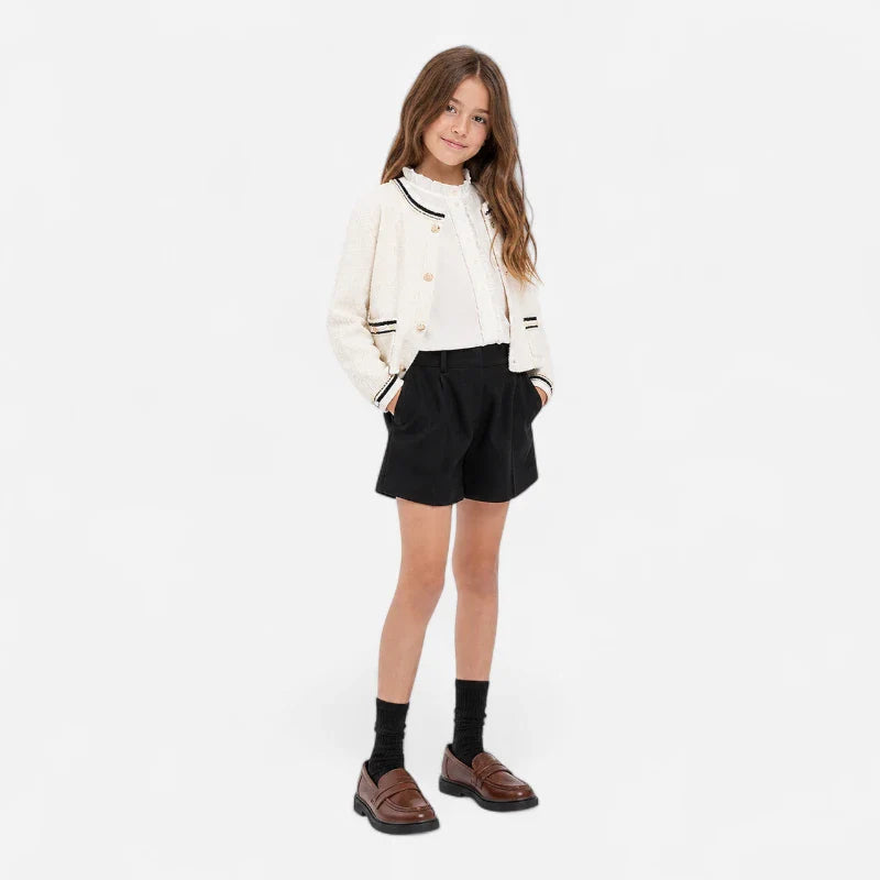Mocassin Compensé En Cuir Lisse Marron Pour Fille Chic À Talon