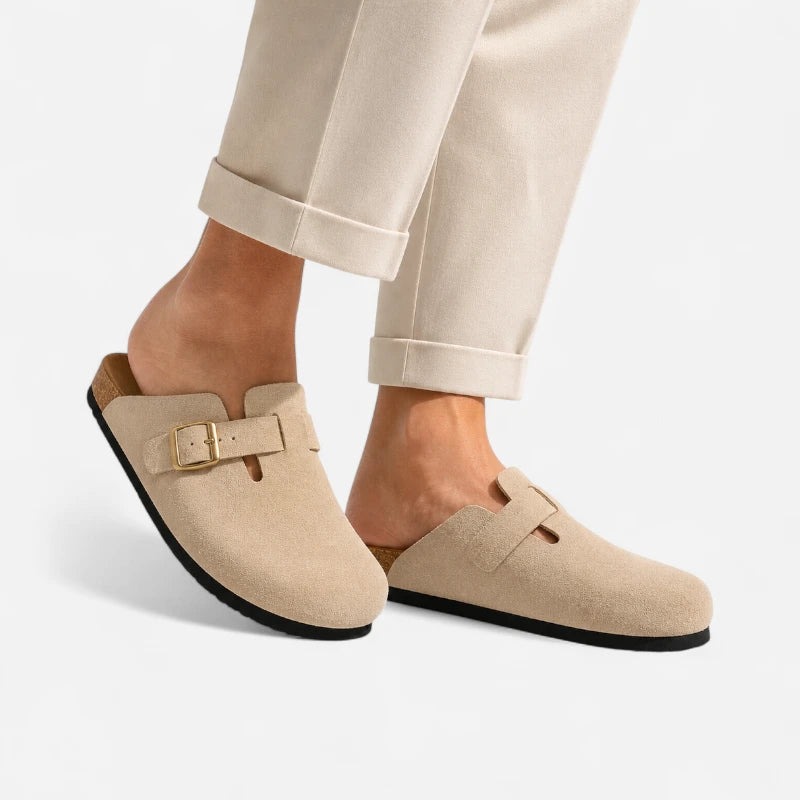 Chausson Mocassin Mule En Diam Beige Ouvert À L'arrière Unisexe