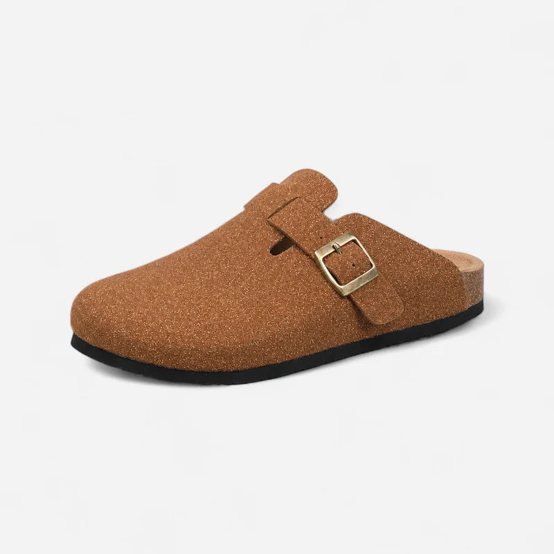 Chausson Mocassin Mule Ouvert À L'arrière Unisexe Marron